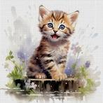 Compleet borduurpakket kitten 30x30cm, Verzenden, Nieuw, Handborduren, Borduurpakket
