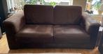 3 en 2 zits banken bruin eco leder, Ophalen, Zo goed als nieuw, 75 tot 100 cm