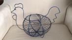 Blauw eiermandje van draad in de vorm van een kip., Ophalen of Verzenden, Zo goed als nieuw, Rond, Glas