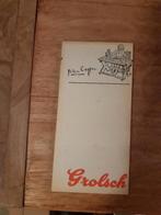 oud grolsch kelnerblok peter cuyper, Ophalen of Verzenden, Zo goed als nieuw, Reclamebord, Plaat of Schild, Grolsch