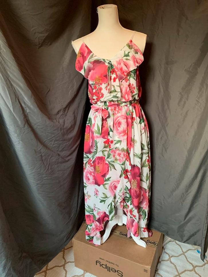 Zomer maxi jurk, Kleding | Dames, Jurken, Zo goed als nieuw, Maat 38/40 (M), Wit, Onder de knie, Ophalen of Verzenden