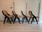4 vintage midcentury stoelen '60-'70 Scandinavische style, Huis en Inrichting, Stoelen, Ophalen, Hout, Gebruikt, Bruin