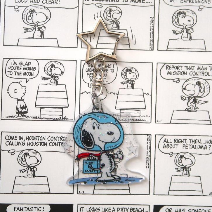 Astronaut Snoopy Peanuts strips sleutelhanger phone strap, Verzamelen, Stripfiguren, Nieuw, Gebruiksvoorwerp, Snoopy, Verzenden
