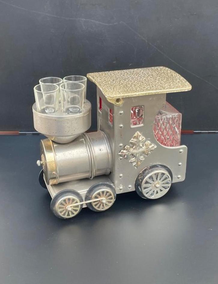 Oude Drankkast Trein met Muziekdoos "Around the World in, Antiek en Kunst, Antiek | Overige Antiek, Ophalen of Verzenden