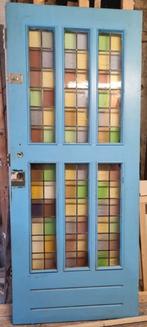 Authentieke glas in lood deur, Doe-het-zelf en Verbouw, Deuren en Horren, Gebruikt, 80 tot 100 cm, Binnendeur, Ophalen of Verzenden