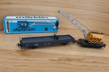 Märklin 4671 kraan-wagen lage open bak wagon trein H0 spoor beschikbaar voor biedingen