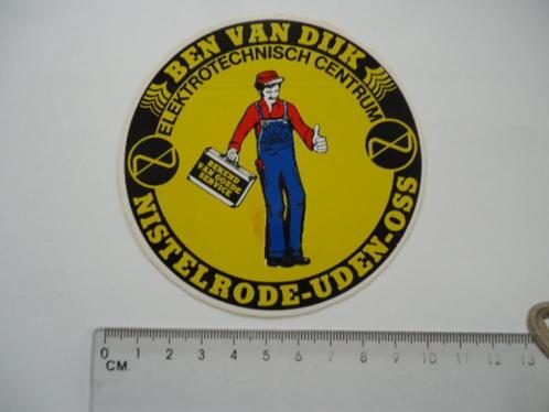 sticker oud Ben v DIJK Nistelrode Uden Oss elektro techniek, Verzamelen, Stickers, Zo goed als nieuw, Bedrijf of Vereniging, Verzenden