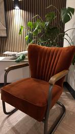 Stoel orange velours, Ophalen of Verzenden, Zo goed als nieuw, 75 tot 100 cm, 50 tot 75 cm