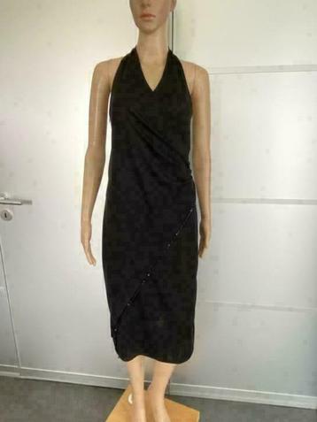 F974 Evening: maat 36=S lange jurk feest jurkje zwart beschikbaar voor biedingen