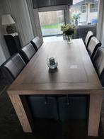 Prachtige eiken eettafel, Ophalen, Gebruikt, 200 cm of meer, 50 tot 100 cm