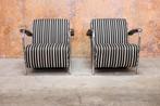 ZGAN 2 zwart wit gestreepte Leolux Scylla design fauteuils
