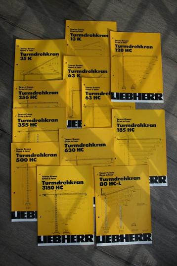 Folders Liebherr-torenkranen beschikbaar voor biedingen