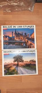 2 Puzzels: België (Gent) & Nederland (Veluwe) 1000 stukjes, Hobby en Vrije tijd, Denksport en Puzzels, Ophalen, 500 t/m 1500 stukjes