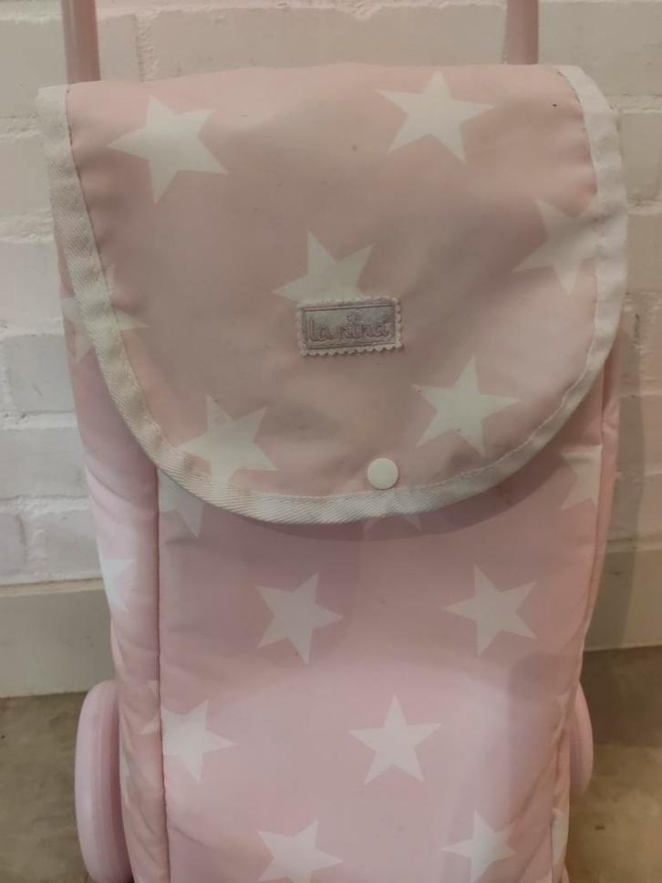 La Nina poppen boodschappen karretje - roze/wit, Kinderen en Baby's, Speelgoed | Overig, Zo goed als nieuw, Meisje, Ophalen