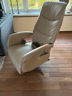 Leren Relax fauteuil stoel Beige, Huis en Inrichting, Fauteuils, Ophalen, Minder dan 75 cm, Leer, Zo goed als nieuw