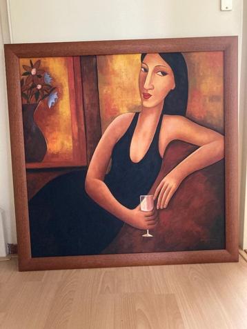 Schilderij Vrouw - William Allen (84 x 84 cm) beschikbaar voor biedingen