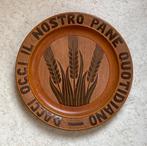 Mooi houtsnijwerken wandbord met religieuze tekst., Ophalen of Verzenden