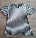 Leuk shirt khaki / wit gestreept - maat S, Nieuw, Ophalen of Verzenden, Korte mouw, Maat 36 (S)