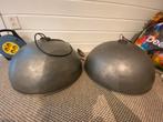 2 grote metalen hanglampen, 52cm, Loods5, Ophalen, 50 tot 75 cm, Zo goed als nieuw, Metaal