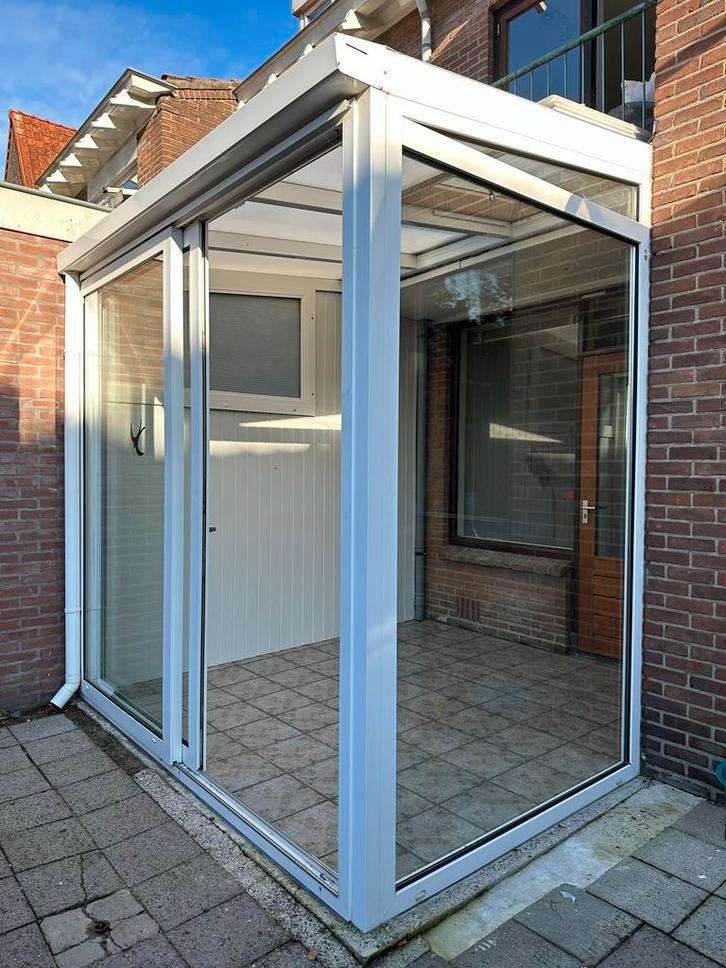 Aluminium Serre/Tuinkamer met Schuifdeuren en dakraam, Tuin en Terras, Overkappingen, Gebruikt, Serre, Ophalen