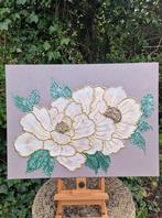 Schilderen#handbeschilderd grote bloem textuur schilderij 3D, Huis en Inrichting, Minder dan 50 cm, Nieuw, Ophalen of Verzenden