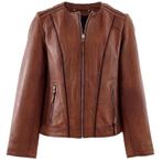 Lederen dames jas Saki/cognac kleur, Kleding | Dames, Jassen | Winter, Ophalen of Verzenden, Zo goed als nieuw, Maat 46/48 (XL) of groter