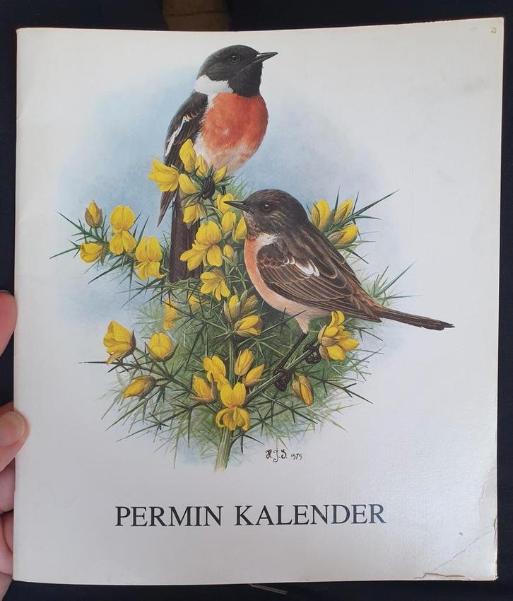 borduur kalender 1982 permin 12 x vogels, Hobby en Vrije tijd, Borduren en Borduurmachines, Zo goed als nieuw, Patroon, Verzenden