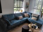 Hoekbank velvet blauw, Ophalen, Zo goed als nieuw