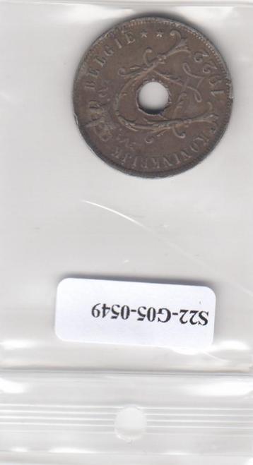S22-G05-0549 Belgie 25 centimes FI/VF 1922 KM69  Vlaams beschikbaar voor biedingen