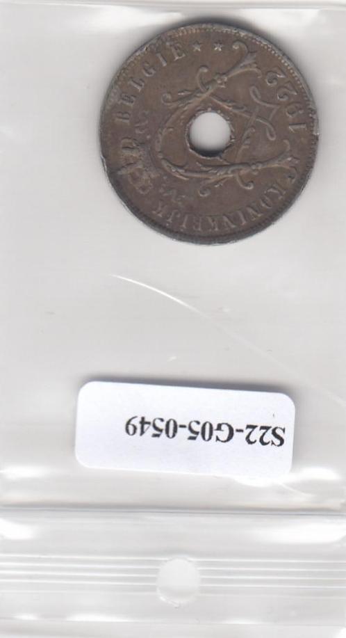 S22-G05-0549 Belgie 25 centimes FI/VF 1922 KM69  Vlaams, Postzegels en Munten, Munten | Europa | Niet-Euromunten, België, Verzenden