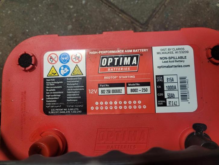 Optima red-top accu zgan!, Auto-onderdelen, Accu's en Toebehoren, Ophalen of Verzenden