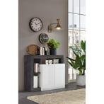 Zgan dressoir 2 deurs wit / grijs, Huis en Inrichting, Kasten | Dressoirs, Ophalen, Design / Strak, 100 tot 150 cm, Zo goed als nieuw