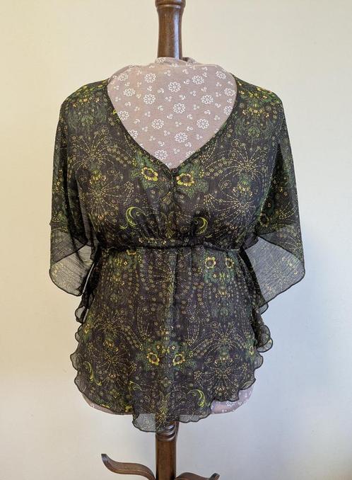Bijzondere tuniek voor transparante stof, Kleding | Dames, Blouses en Tunieken, Zo goed als nieuw, Maat 38/40 (M), Bruin, Ophalen of Verzenden