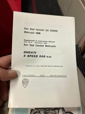 Nieuw suppl. Instructieboekje Bevel Ducati 250 Sebring beschikbaar voor biedingen