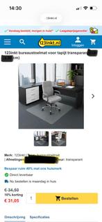 Bureaustoelmat Transparant voor Tapijt - Nieuw, Ophalen, Nieuw, 50 tot 100 cm, Rechthoekig