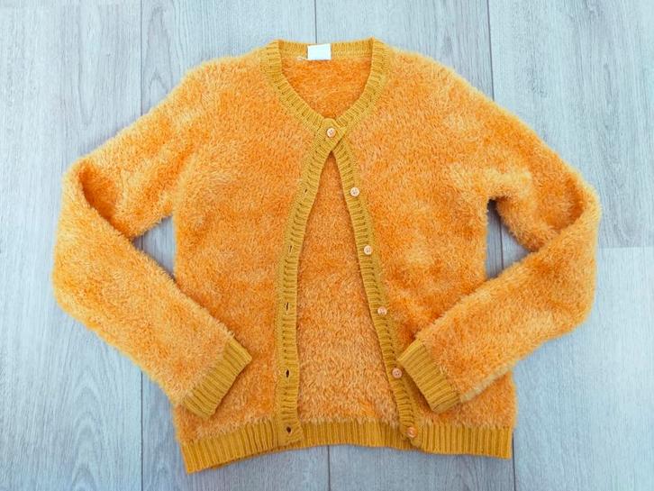 Zgan! Mooi zacht geel vest van Hema. Mt 122/128, Kinderen en Baby's, Kinderkleding | Maat 122, Zo goed als nieuw, Meisje, Trui of Vest