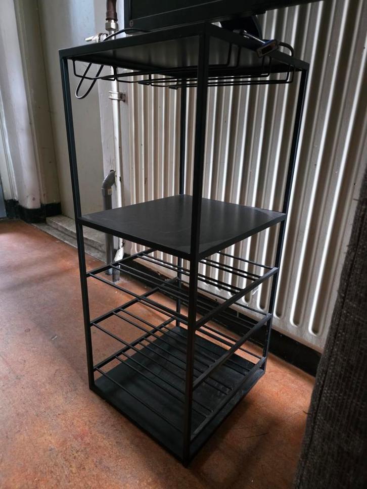 Wijnrek met glazenrek - 12 flessen & 12 glazen, Huis en Inrichting, Kasten | Overige, Ophalen