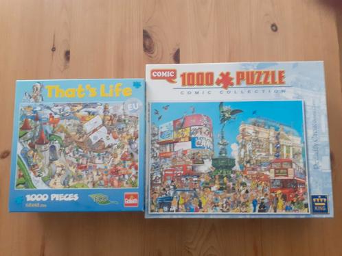 2 legpuzzels van 1000 stukjes * kleurrijk en vrolijk, Hobby en Vrije tijd, Denksport en Puzzels, Zo goed als nieuw, Legpuzzel