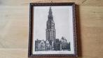 Antiek houten fotolijstje Groningen Martinitoren., Antiek en Kunst, Ophalen of Verzenden