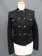 H & M maat 34, wollen jasje met metalen knopen., H&M, Zwart, Ophalen of Verzenden, Zo goed als nieuw