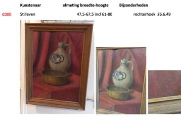 Schilderij olieverf stilleven beschikbaar voor biedingen
