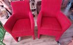 Gratis! 2 Rode Eetkamerstoelen met Wieltjes - Tilburg West, Huis en Inrichting, Stoelen, Ophalen, Gebruikt, Twee, Rood