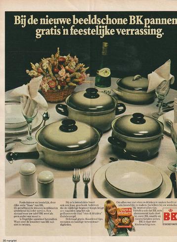 retro reclame 1977 BK Kampen de groene Siam pannenset beschikbaar voor biedingen