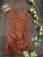 Bruine glitter halter jurk - Divided H&M - XXS, Kleding | Dames, Ophalen of Verzenden, Nieuw, Maat 34 (XS) of kleiner, Bruin