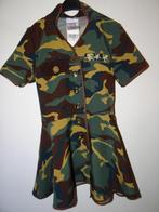 Leuk groen/bruin/beige LEGER/ARMY/CADET jurkje, Meisje, Gebruikt, 122 t/m 128, Verzenden