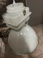 GROENE INDUSTRIELE HANGLAMP, Huis en Inrichting, Lampen | Hanglampen, Ophalen, Gebruikt, Overige materialen, 50 tot 75 cm