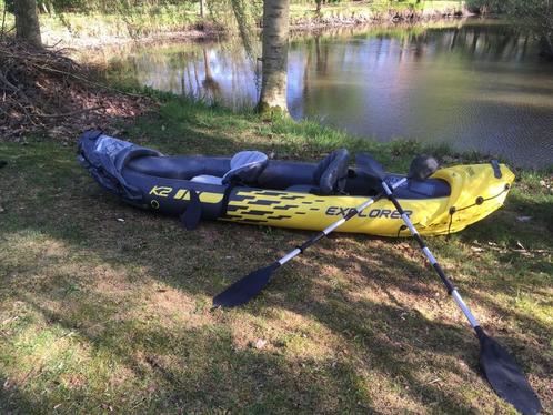 Opblaasbare kajak Explorer K2 (complete set) - evt 2x, Watersport en Boten, Kajaks, Gebruikt, 2-persoons, Opblaasbaar, Ophalen