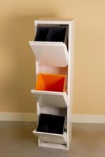 NIEUW Witte hoge afvalbak afvalscheiding 49L - 4 emmers #157, Nieuw, 40 liter of meer, Ophalen of Verzenden, Metaal