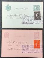 2 Briefkaart Nederland 1938 – Jubileum Koningin Wilhelmina, Postzegels en Munten, Brieven en Enveloppen | Nederland, Verzenden