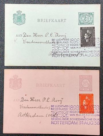 2 Briefkaart Nederland 1938 – Jubileum Koningin Wilhelmina beschikbaar voor biedingen